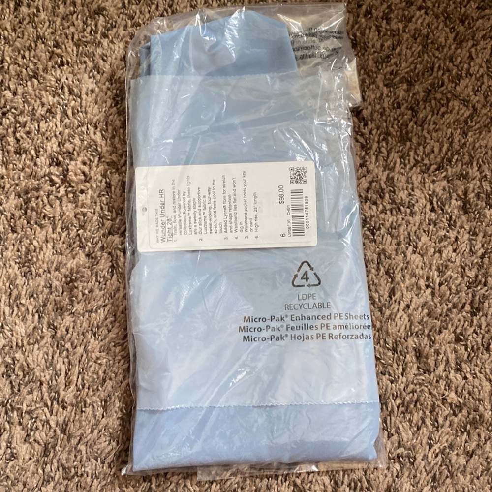 Lululemon Wunder under 28” legging chambray BNWT